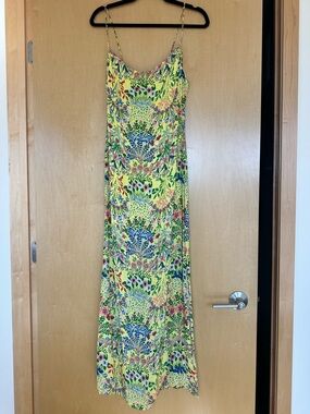 Alice + Olivia Yellow Floral Slip Maxi Dress